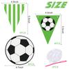2PCS Soccer Party Banners - Soccer Party Supplies Sports/Football/Soccer Themed First Birthday Party Decorations Football Pattern Banners Soccer Birthday Garland for Sports Party Supplies view 2