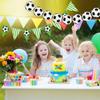 2PCS Soccer Party Banners - Soccer Party Supplies Sports/Football/Soccer Themed First Birthday Party Decorations Football Pattern Banners Soccer Birthday Garland for Sports Party Supplies view 4