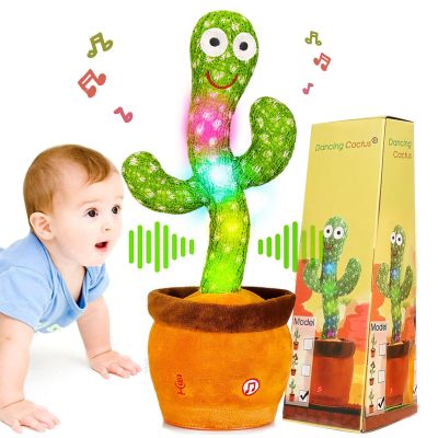 MILEGI Dancing Talking Cactus Toy, Baby Singing Recording Mimicking Cactus Toy, Repeats What You Say, Musical Interactive Infant Toddler Toys for 1 Year Old Boys Girls