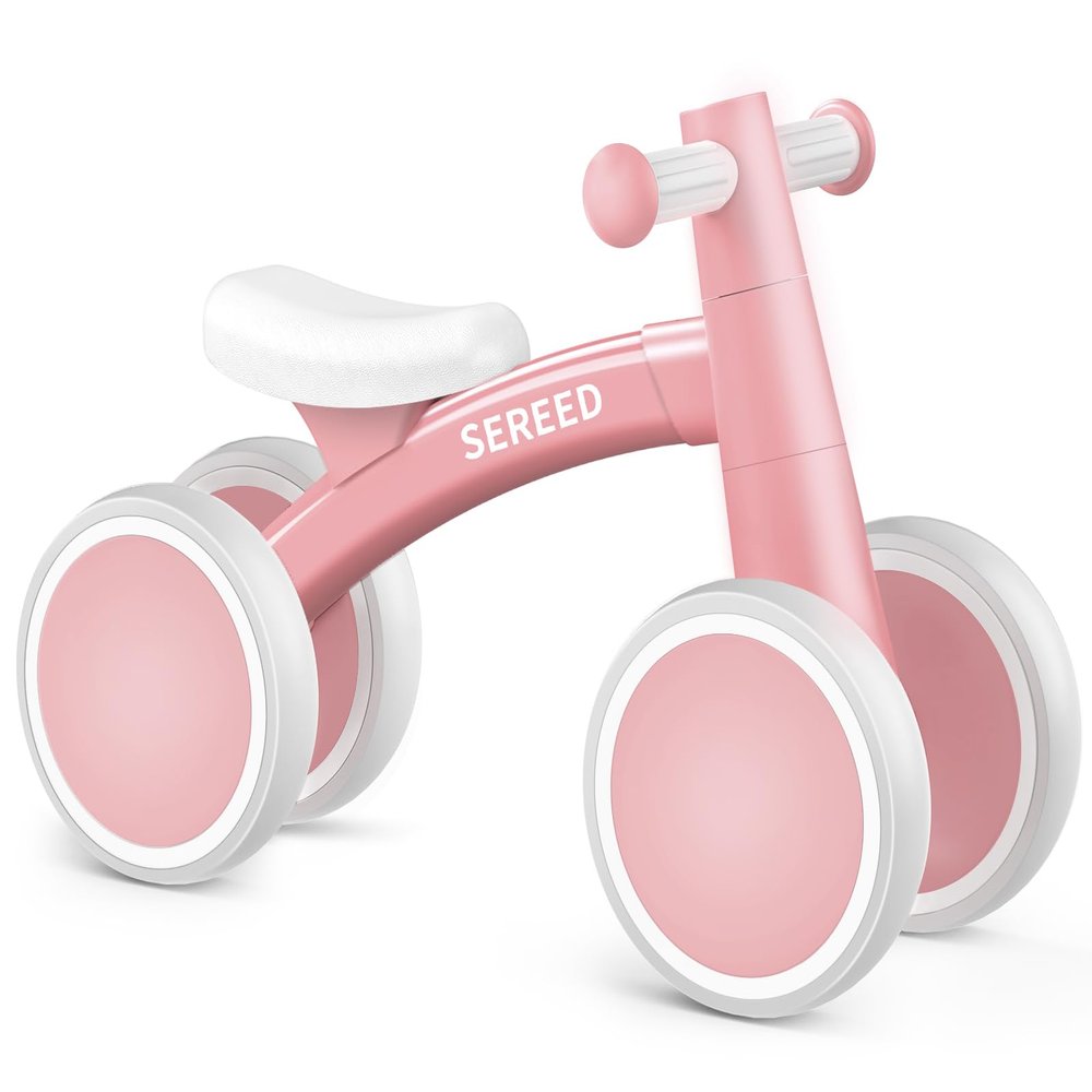 SEREED Baby Balance Bike for 1 Year Old Boys Girls 12-24 Month Toddler Balance Bike, 4 Wheels Toddler First Bike, First Birthday Gifts