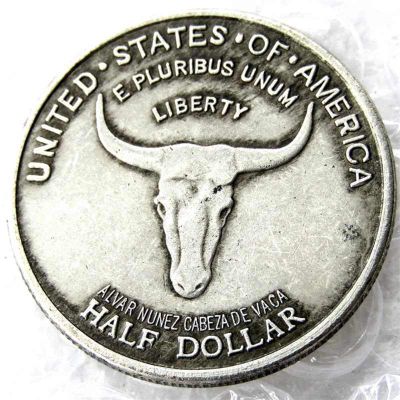 Rare USA United States 1935 Half Dollar Old Spanish Trail Cool Silver Color Restrike Replica Coin. Discover Now!