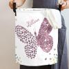 Personalized Laundry Basket, Butterfly Heart Purple Floral Custom Storage Bins Laundry Hamper with Name Collapsible Toys Organizer view 2