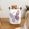 Personalized Laundry Basket, Butterfly Heart Purple Floral Custom Storage Bins Laundry Hamper with Name Collapsible Toys Organizer view 3