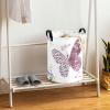 Personalized Laundry Basket, Butterfly Heart Purple Floral Custom Storage Bins Laundry Hamper with Name Collapsible Toys Organizer view 4