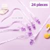 ZYFLSQ 24 Baby Shower Pacifiers Necklace2.5 inch Acrylic Pacifier Charm Suitable for Party Favors Decorations (Purple) view 3
