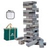 ApudArmis Giant Tumble Tower (Stack from 2Ft to Over 4.2Ft), 54 PCS Pine Wooden Stacking Timber Game with 1 Dice Set - Classic Block Giant Outdoor Game for Teens Adults Family (Gray) view 1