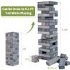 ApudArmis Giant Tumble Tower (Stack from 2Ft to Over 4.2Ft), 54 PCS Pine Wooden Stacking Timber Game with 1 Dice Set - Classic Block Giant Outdoor Game for Teens Adults Family (Gray) view 2