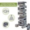 ApudArmis Giant Tumble Tower (Stack from 2Ft to Over 4.2Ft), 54 PCS Pine Wooden Stacking Timber Game with 1 Dice Set - Classic Block Giant Outdoor Game for Teens Adults Family (Gray) view 4