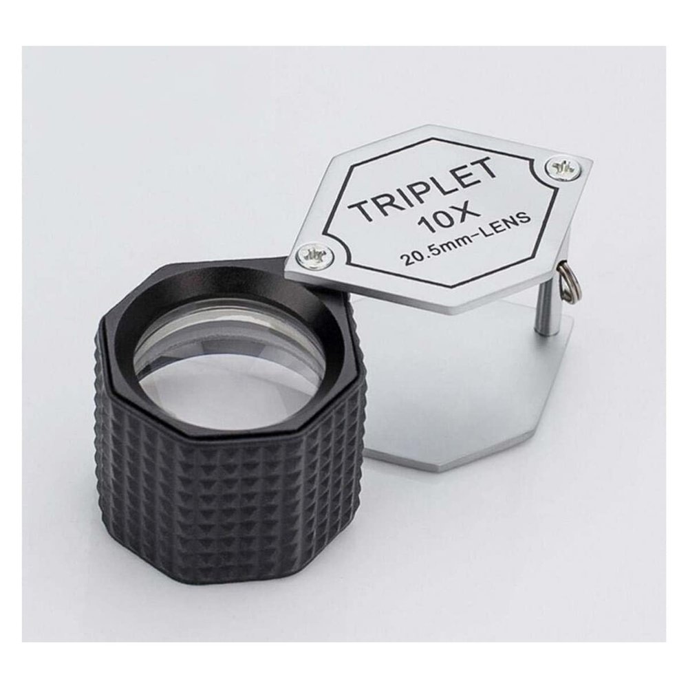 Microscope Accessories Kit 10X 20mm Metal Foldable Triplet Jewel Jewelry Magnifier Microscope Slides