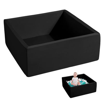 ENMOGO Foam Ball Pits for Toddlers Kids Square Soft Ball Pits Ideal Gift Play Toy for Children Kiddie Pools - Black
