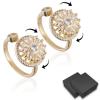Aphro Gold Crystal Anxiety Relief Spinning Ring - Adjustable Decompression Anti-Stress Anxiety Ring Spinner, Stress Relieving Ring Jewelry Gift for Women (2pcs) view 2