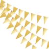 39 Ft Double Sided Glitter Metallic Paper Triangle Flag Pennant Bunting Banner for Wedding Birthday Holiday Festivals Anniversary Bridal Shower Hen Party Theme Party Decorations Supplies(Gold) view 1