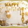 39 Ft Double Sided Glitter Metallic Paper Triangle Flag Pennant Bunting Banner for Wedding Birthday Holiday Festivals Anniversary Bridal Shower Hen Party Theme Party Decorations Supplies(Gold) view 3