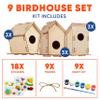 9 DIY Bird House Kits For Children to Build - Wood Birdhouse For Kids to Paint - Unfinished Bird Houses for Kids - Wood Craft Project Kits - Summer Crafts for Girls & Boys, Classroom & Church Activity view 2