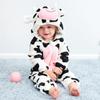 AGQT Infant Babys Christmas Cows Clothing Halloween Animal Winter Autumn Flannel Hooded Clothes One Piece Romper Jumpsuit Size 0-6 Months view 4