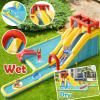 HONEY JOY Inflatable Water Slide, Double Slide Giant Water Park Bounce House w/Climbing, Splash Pool, Blow Up Water Slides Inflatables for Kids and Adults Outdoor Backyard(Without Blower) view 3