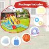 HONEY JOY Inflatable Water Slide, Double Slide Giant Water Park Bounce House w/Climbing, Splash Pool, Blow Up Water Slides Inflatables for Kids and Adults Outdoor Backyard(Without Blower) view 4
