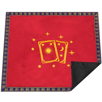 DOARLUO Card Pattern Stars Moon Embroider Velvet Cloth Back Particle Bottom with Tarot Cards Bag