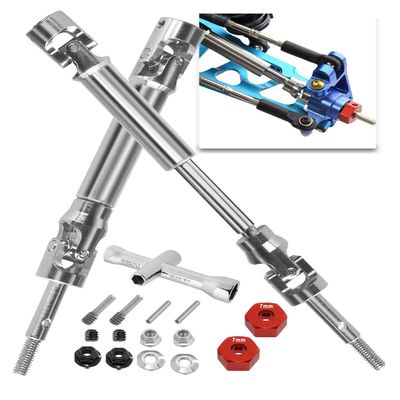 2PCS Rear Stainless Steel Drive Shaft CVD Upgrades Part for 1/10 Stampede VXL 4X4 2WD,Rustler VXL 4X4 2WD,Slash VXL 4X4 2WD,Hoss VXL 4X4 2WD,ARRCat #45 Drive Shaft with Hex,Red