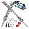2PCS Rear Stainless Steel Drive Shaft CVD Upgrades Part for 1/10 Stampede VXL 4X4 2WD,Rustler VXL 4X4 2WD,Slash VXL 4X4 2WD,Hoss VXL 4X4 2WD,ARRCat #45 Drive Shaft with Hex,Red view 1