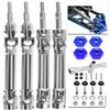 4PCS Stainless Steel Drive Shaft CVD Upgrades Part for 1/10 Stampede VXL 4X4,Rustler VXL 4X4,Slash VXL 4X4 Platinum Ultimate,Hoss VXL 4X4 4WD,ARRCat Front Rear #45 Drive Shaft with Hex,Blue view 1