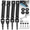 4PCS Stainless Steel Drive Shaft CVD Upgrades Part for 1/10 Stampede VXL 4X4,Rustler VXL 4X4,Slash VXL 4X4 Platinum Ultimate,Hoss VXL 4X4 4WD,ARRCat Front Rear #45 Drive Shaft with Hex,Black view 1