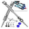 2PCS Rear Stainless Steel Drive Shaft CVD Upgrades Part for 1/10 Stampede VXL 4X4 2WD,Rustler VXL 4X4 2WD,Slash VXL 4X4 2WD,Hoss VXL 4X4 2WD,ARRCat #45 Drive Shaft with Hex,Blue view 1