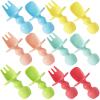 12 Pack Baby Utensils, Silicone Baby Spoons Self Feeding and Baby Forks, Toddler Utensils for Baby Led Weaning, Chewable Utensils First Stage view 1