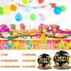100 Pcs Building Block Party Supplies Building Block Party Plates Napkins Tableware Building Block Party Decoration Favor for Building Block Party Birthday Party (Building Block Party Style) view 4