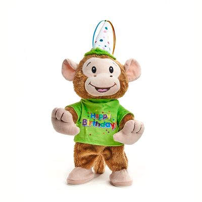 Cuddle Barn - Birthday Bash Brett | Animated Stuffed Animal Monkey Plush Toy Dances to Celebration, 13"