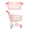 LUOZZY Mini Dollhouse Shopping Cart & Basket for Kids Small Supermarket Handcart Grocery Basket Storage Toy Pretend Play Toy for Boys Girls Toddlers, Pink - 5.313.745.9inch/7.485.313.54inch view 1