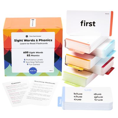Award-Winning Learn to Read Flash Cards 652 Sight Words & Phonics for Preschool to 3rd Grade CVC Words, Blends, Vowel Sounds, Dolch & Fry High Frequency Words + Games
