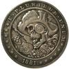 Rare USA United States 1881 CC Hobo Nickel Morgan Dollar Skull Zombie Silver Color Coin. Discover Now! view 1