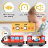 Battery Operated Train Set for Wooden Train Track (w/sound & Magnetic Connection), Powerful Engine Action Locomotive Train Set Fits Brio, Thomas, Chuggington Wooden Tracks, Train Toys for Toddlers 3Y+ view 2