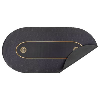 Triton Premium Portable Poker Table Mat 10 Player Gold Black - Multi-Spandex Fabric Rubber Portable Poker Game Mat with Zippered Oxford Fabric Carry Bag - 80 L x 38 W