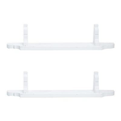 Ipetboom Dollhouse Wall Shelf, 2pcs 1:12 Scale Miniature White Storage Racks Wooden Shelves, Plastic Tiny Wood Storage Rack Models Mini Furniture for Doll House Decor, 4.1x0.8in