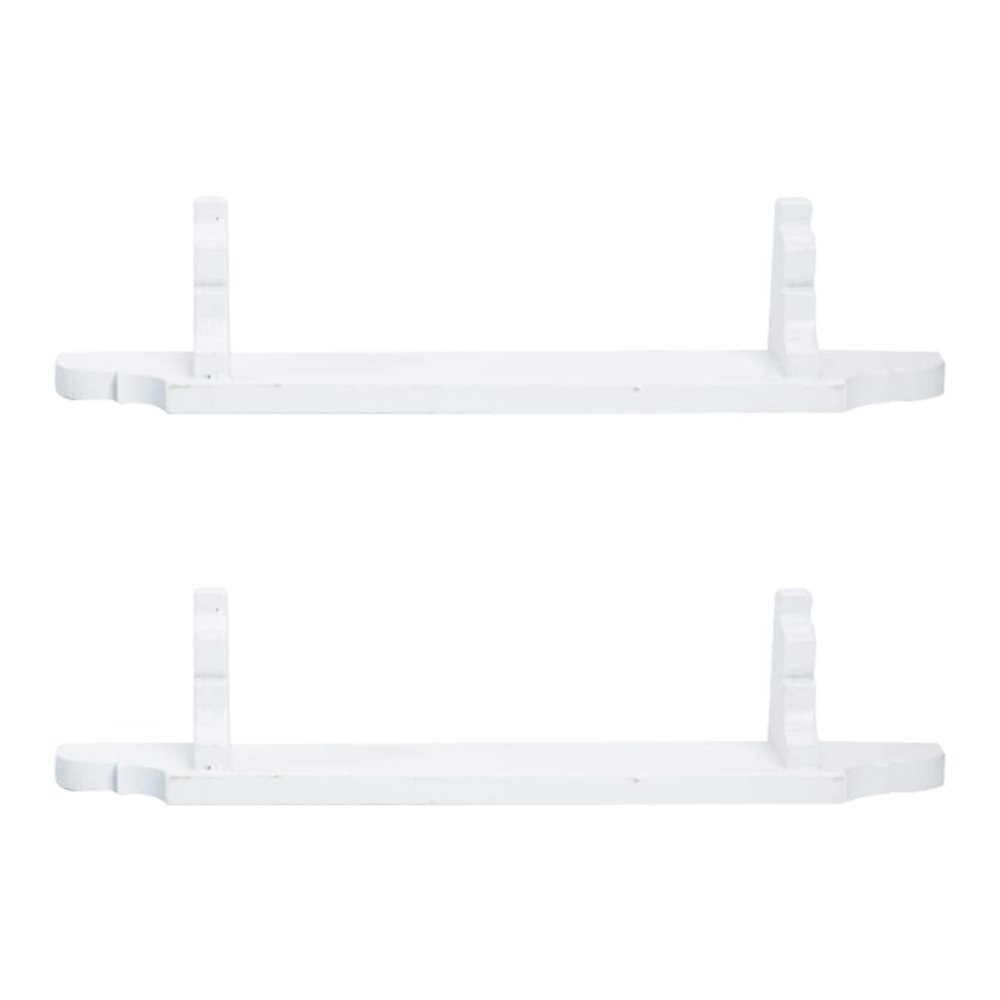 Ipetboom Dollhouse Wall Shelf, 2pcs 1:12 Scale Miniature White Storage Racks Wooden Shelves, Plastic Tiny Wood Storage Rack Models Mini Furniture for Doll House Decor, 4.1x0.8in