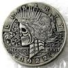 Rare Antique USA United States 1922 Skull Zombie Liberty Silver Color One Dollar Restrike Coin. Discover Now! view 1