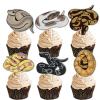 18pcs Glitter Snake Dessert Cupcake Reptile Pet Theme Decor Supplies Boy Girl Man Woman Happy Birthday Party Decorations view 1