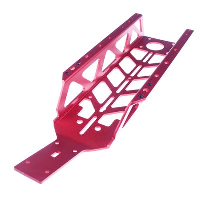 Alloy Main Chassis Lightened fit 1/5 HPI ROVAN KM Baja RV KM 5B 5T 5SC (Red)