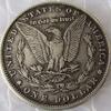 Rare USA United States 1921 Morgan Dollar Skull Zombie Skeleton Pirate Cool Restrike Silver Color Coin. Discover Now! view 2