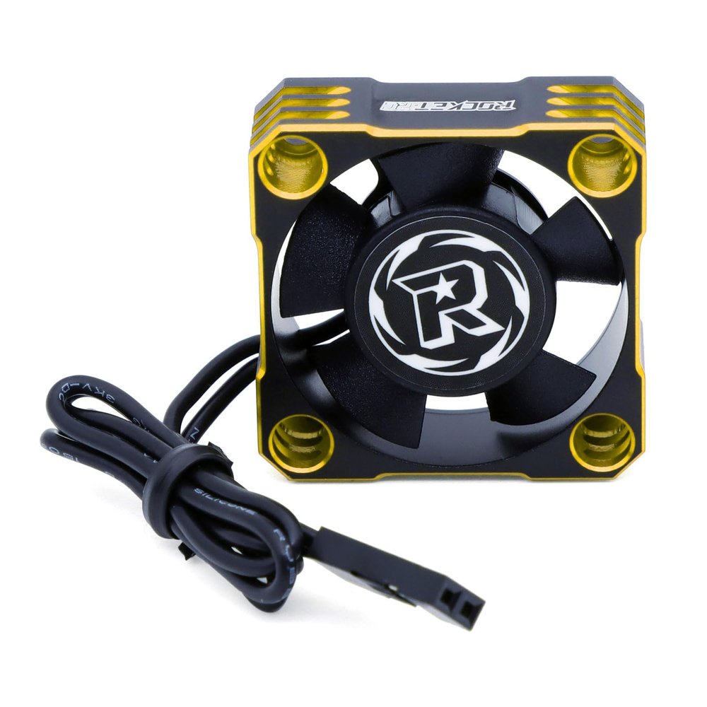 30mm RC Motor Cooling Fan,28000RPM ESC Cooling Fan for 1/8 1/10 1/12 Scales RC Car 540 550 Brushlees Motor (Black Gold)