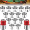 15 Pcs Tessco Table Cup Holder Inserts Stainless Steel Drop in Drink Cup Holder Insert Metal Poker Game Table Accessories for Casino Desk Car Trucks Boat Sofa Cupholder Storage view 1