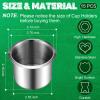 15 Pcs Tessco Table Cup Holder Inserts Stainless Steel Drop in Drink Cup Holder Insert Metal Poker Game Table Accessories for Casino Desk Car Trucks Boat Sofa Cupholder Storage view 2