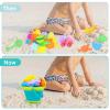Shindel 3Packs Foldable Pail Bucket, 2L Silicone Collapsible Beach Toys Bucket for Kids, Multi Purpose for Fun Summer Activities, Camping Gear, Beach Essentials view 4