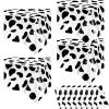 Maitys 12 Pcs Cow Tablecloth 54 x 108 Inch Cow Table Cloths for Parties Cow Tablecloth Cow Party Supplies Disposable Plastic Rectangular Table Cover for Farm Animal Birthday, Black and White view 1