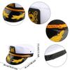 SGBETTER 8 Pieces Captain Hats Adjustable White Sailors Navy Marine Admiral Caps for Yacht Theme Party Costume Accessory (Style 3) view 3
