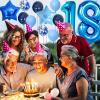 18th Birthday Decoration for Men and Women, Blue Balloons Happy Birthday Banner Metallic Fringe Curtain for 18th Birthday Party Supplies view 4