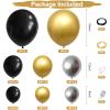 141PCS Black Gold and Silver Balloons Garland Arch Kit, 18 10 5 inch Black and Gold Balloons Garland Kit, Metallic Gold Silver Black Balloons for Graduation Birthday Anniversary Wedding New Year Party view 2