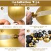 141PCS Black Gold and Silver Balloons Garland Arch Kit, 18 10 5 inch Black and Gold Balloons Garland Kit, Metallic Gold Silver Black Balloons for Graduation Birthday Anniversary Wedding New Year Party view 3